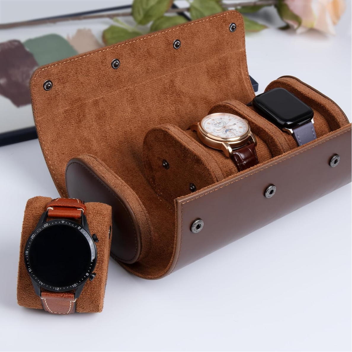 Estuche de piel para relojes
